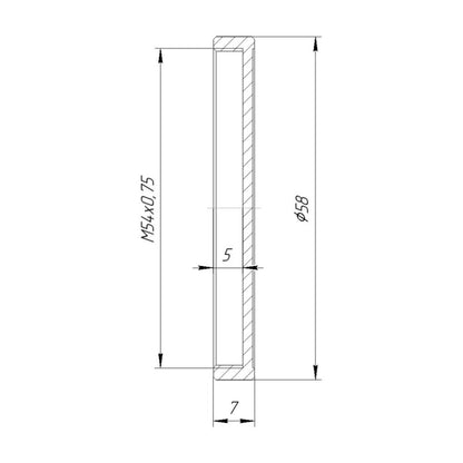 Screw-on cap with M54x0.75 female thread
