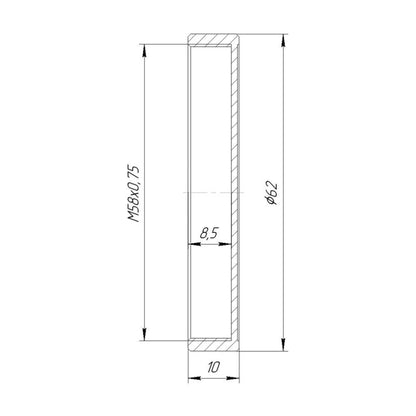Screw-on cap with M58x0.75 female thread