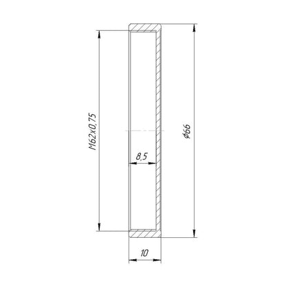 Screw-on cap with M62x0.75 female thread