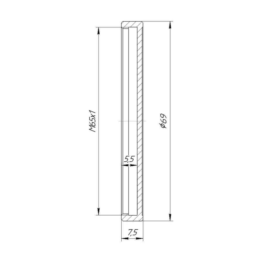 Screw-on cap with M65x1 female thread for focusing helicoid