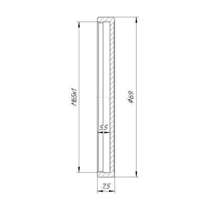 Screw-on cap with M65x1 female thread for focusing helicoid