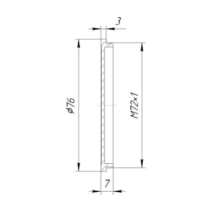 Screw-in cap with M72x1 male thread