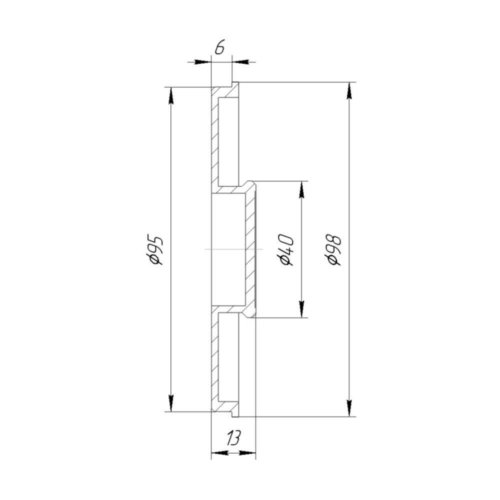 Slip-in cap with 95mm outer diameter