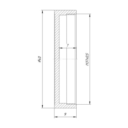 Screw-on cap with M37x0.5 female thread, 7mm deep