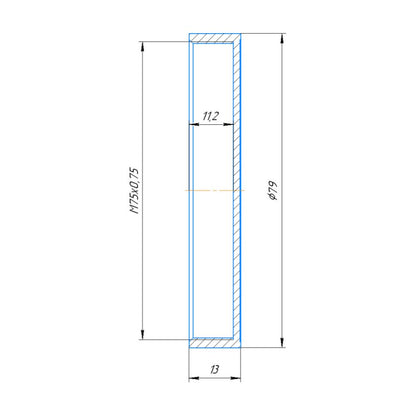 Screw-on cap with M75x0.75 female thread, 11mm deep