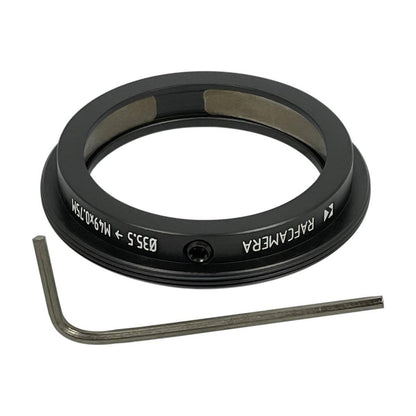 35.5mm clamp to M49x0.75 male thread adapter