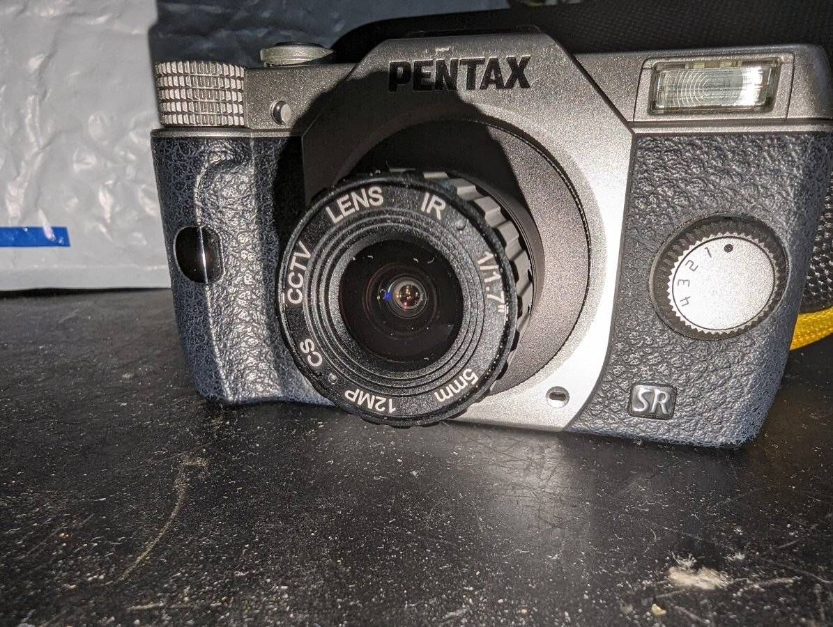 CS-mount lens to Pentax Q camera mount adapter