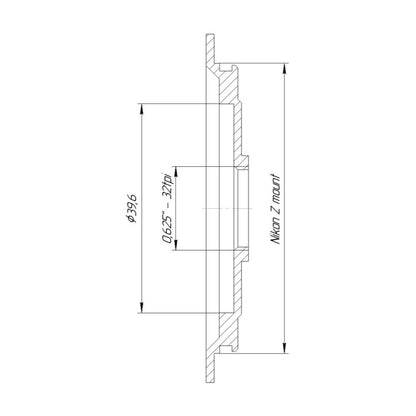 D-mount lens to Nikon Z camera mount adapter, flat
