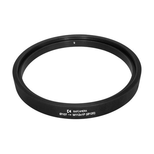 107mm clamp to M112x1 female thread adapter with 120mm outer diameter
