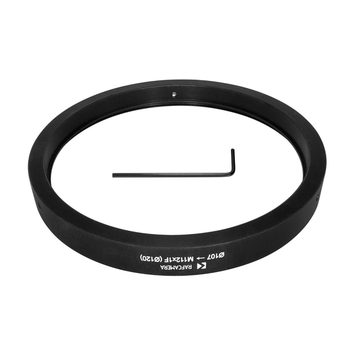 107mm clamp to M112x1 female thread adapter with 120mm outer diameter