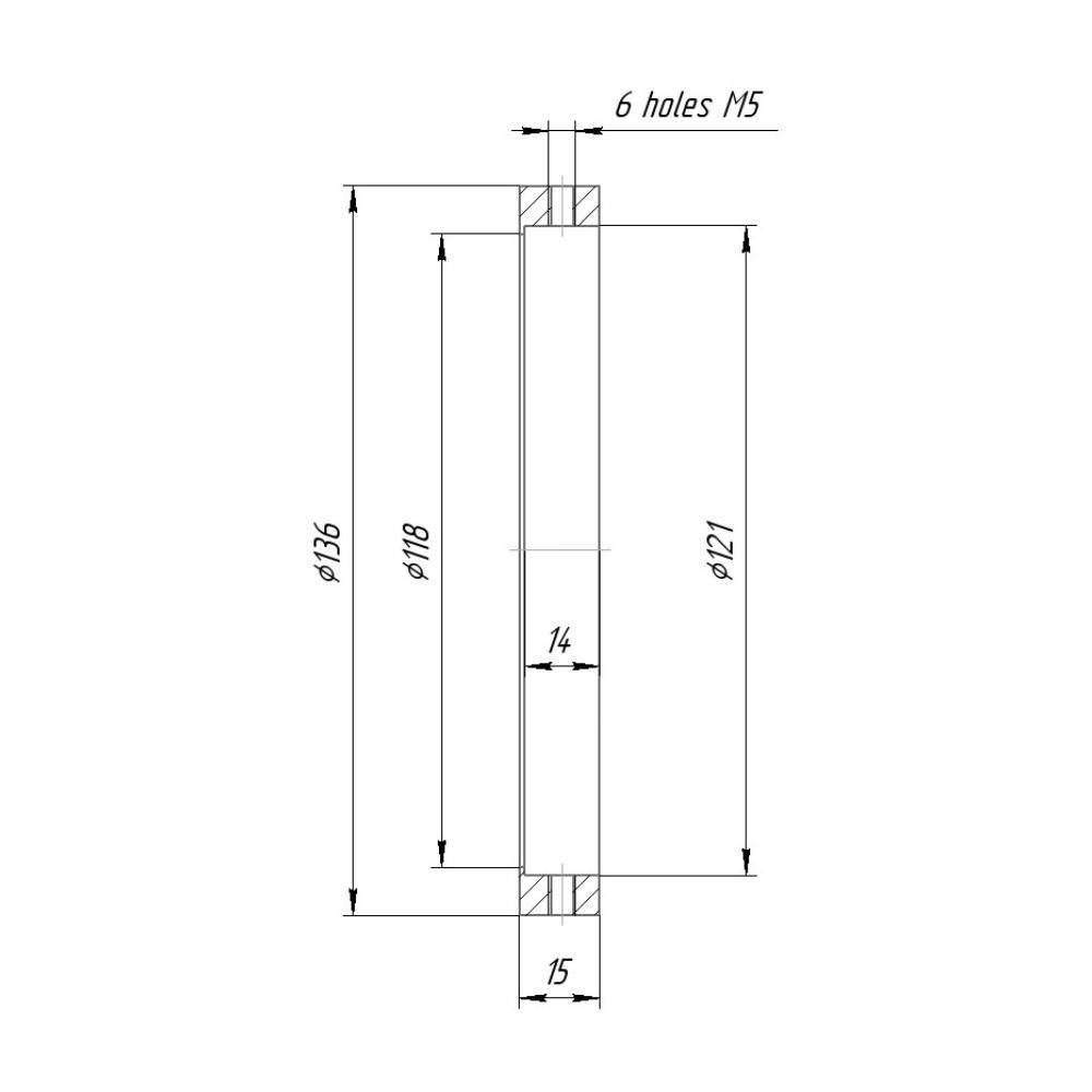 121mm clamp to 136mm outer diameter adapter
