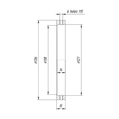 121mm clamp to 136mm outer diameter adapter