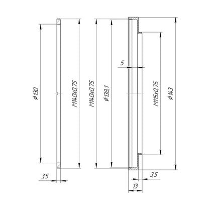 138mm clamp (filter holder) with M115x0.75 male thread