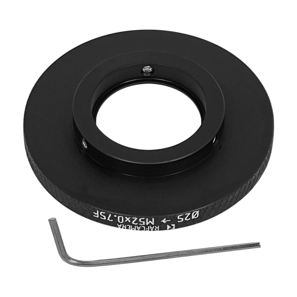 25mm clamp to M52x0.75 female thread adapter