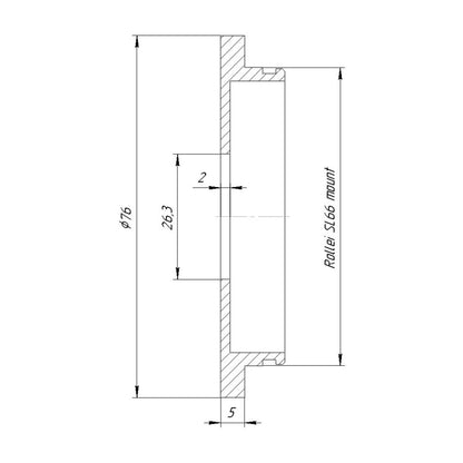 26.3mm bore to Rolleiflex SL66 mount adapter for Compur #00 shutters
