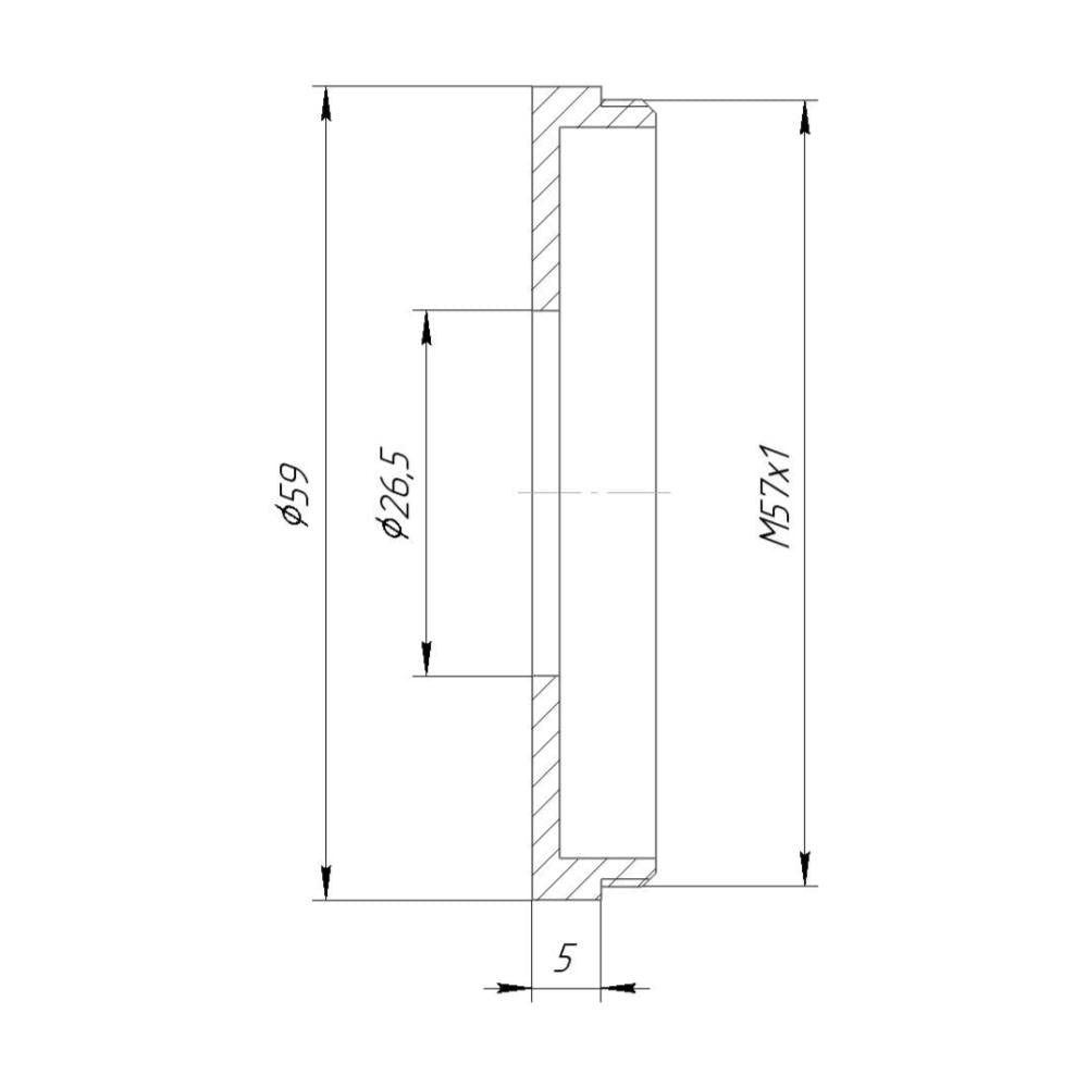 26.3mm bore to M57x1 male thread adapter to mount shutters on Bronica S2 camera