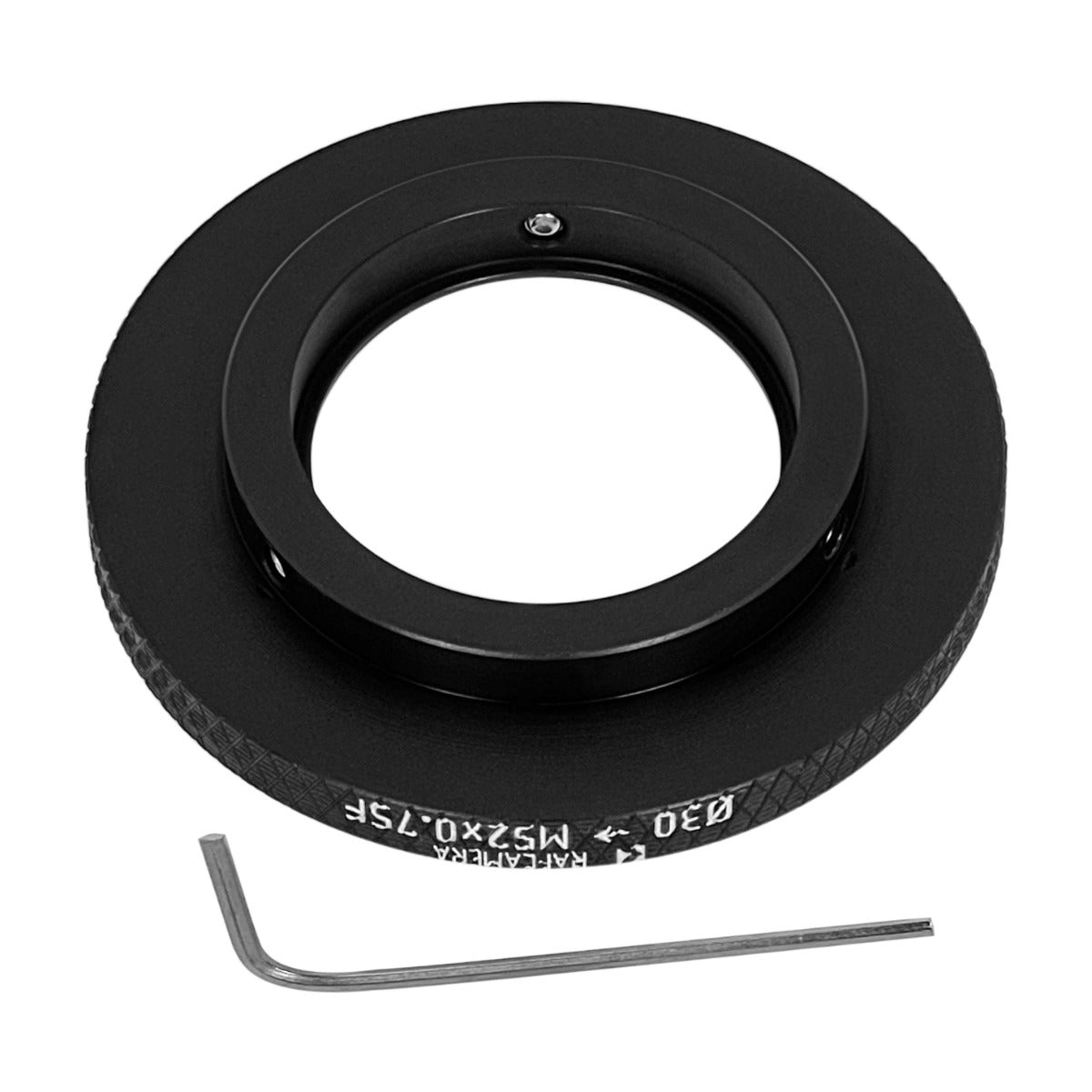 30mm clamp to M52x0.75 female thread adapter