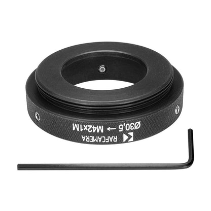 30.5mm clamp to M42x1 male thread adapter for reversed Zeiss S-Sonnar 2.5/62mm