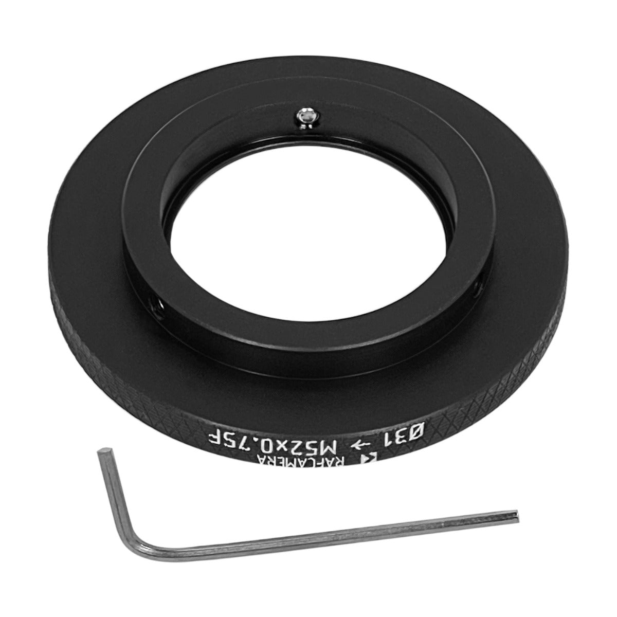 31mm clamp to M52x0.75 female thread adapter