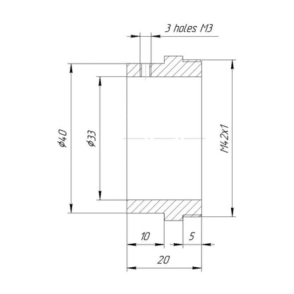 33mm clamp to M42x1 male thread adapter for helicoids