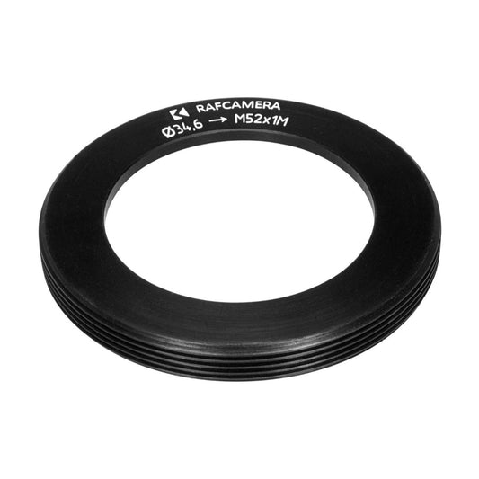 34.6mm bore to M52x1 male thread adapter for shutters, short