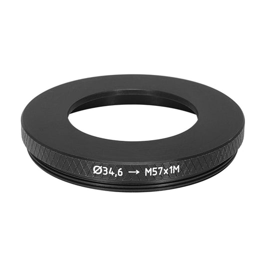 34.6mm bore to M57x1 male thread adapter to mount shutters on Bronica S2 camera