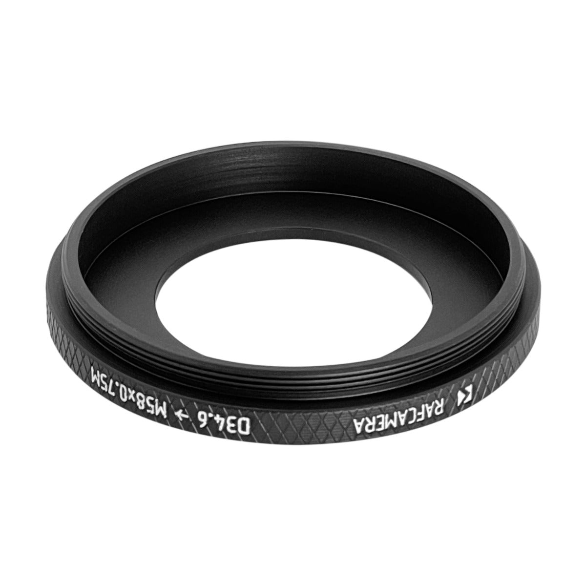 34.6mm bore to M58x0.75 male thread adapter for shutters