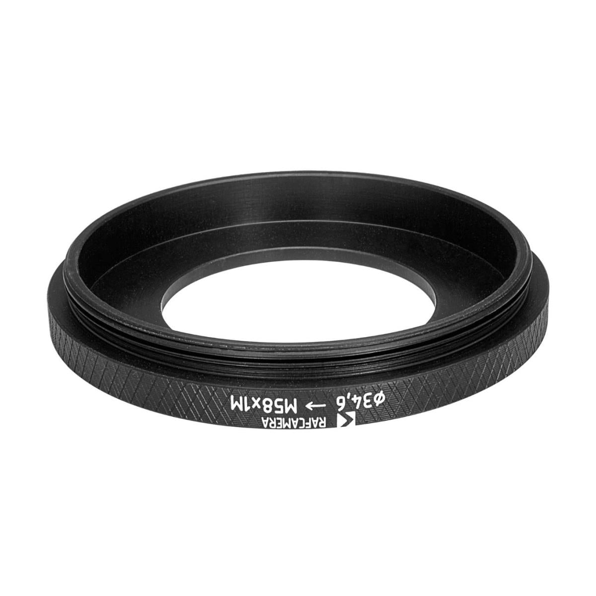 34.6mm bore to M58x1 male thread adapter for shutters
