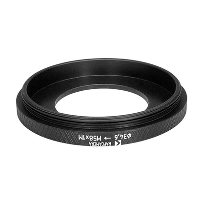 34.6mm bore to M58x1 male thread adapter for shutters