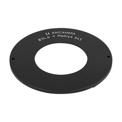 34.6mm bore to Mamiya 645 camera mount adapter for #0 shutters