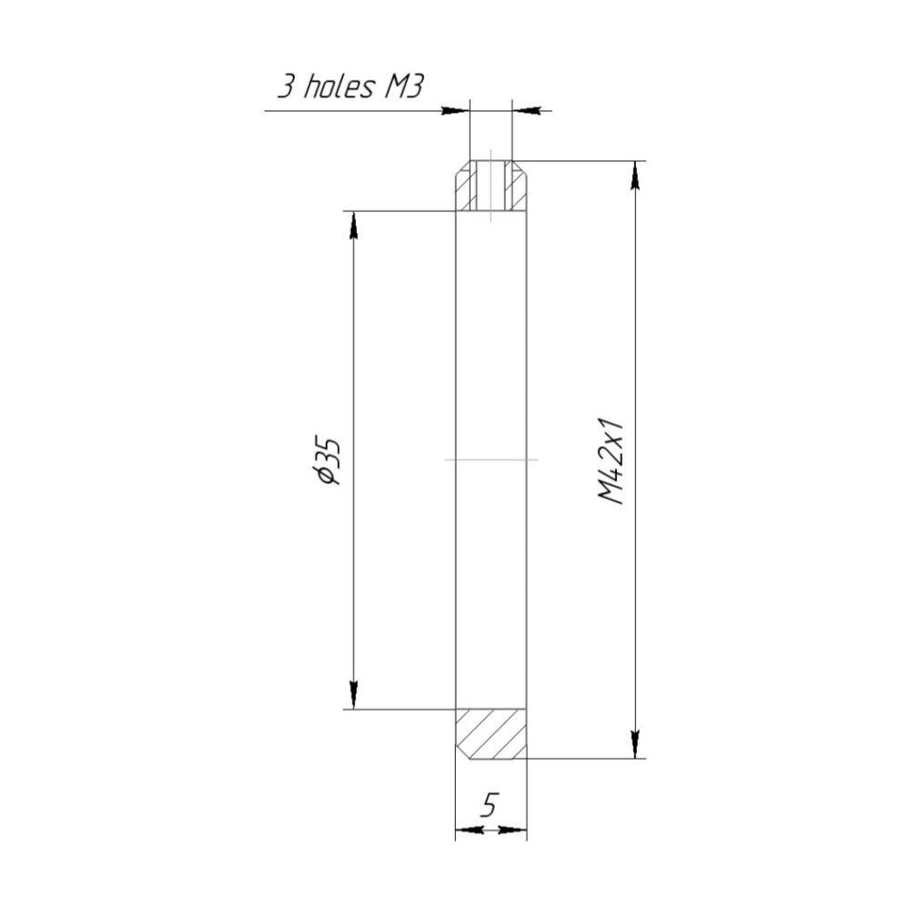 35mm clamp to M42x1 male thread adapter, flangeless