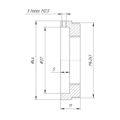 37mm clamp to M42x1 male thread adapter for Componon 4/80mm lens