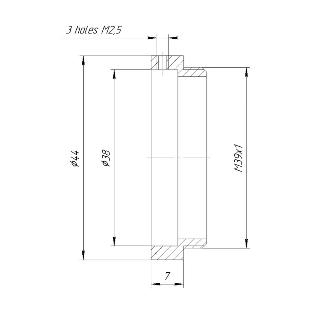 38mm clamp (V38) to M39x1 male thread adapter for Schneider Macro-Symmar