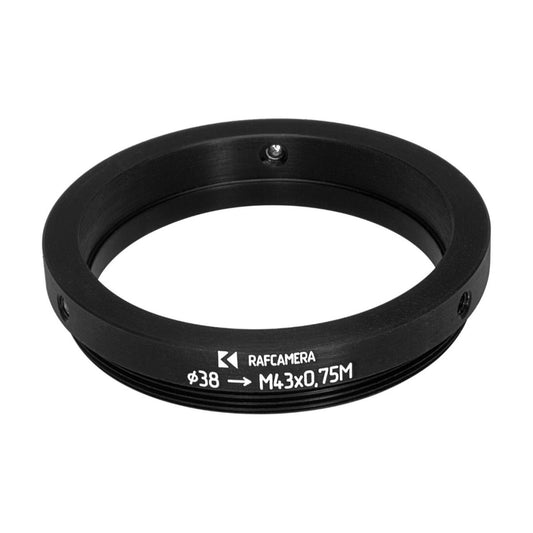38mm clamp (V38) to M43x0.75 male thread adapter for Schneider Macro-Symmar