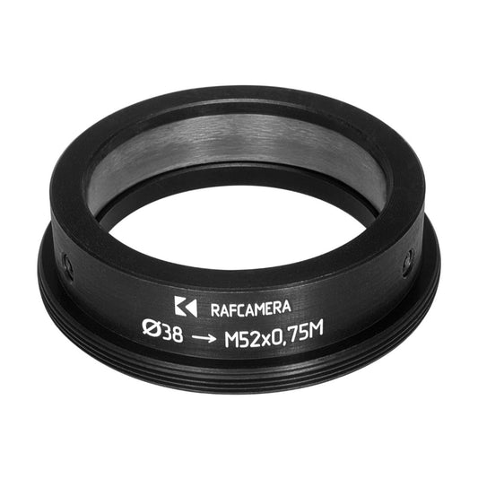 38mm clamp to M52x0.75 male thread adapter
