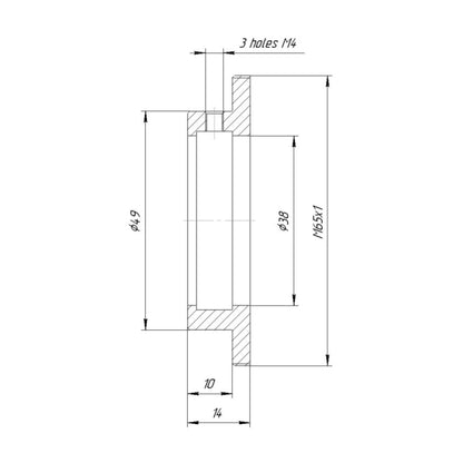 38mm clamp to M65x1 male thread adapter for helicoids
