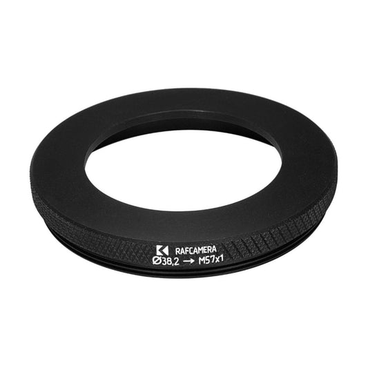 38.2mm bore to M57x1 male thread adapter to mount shutters on Bronica S2 camera
