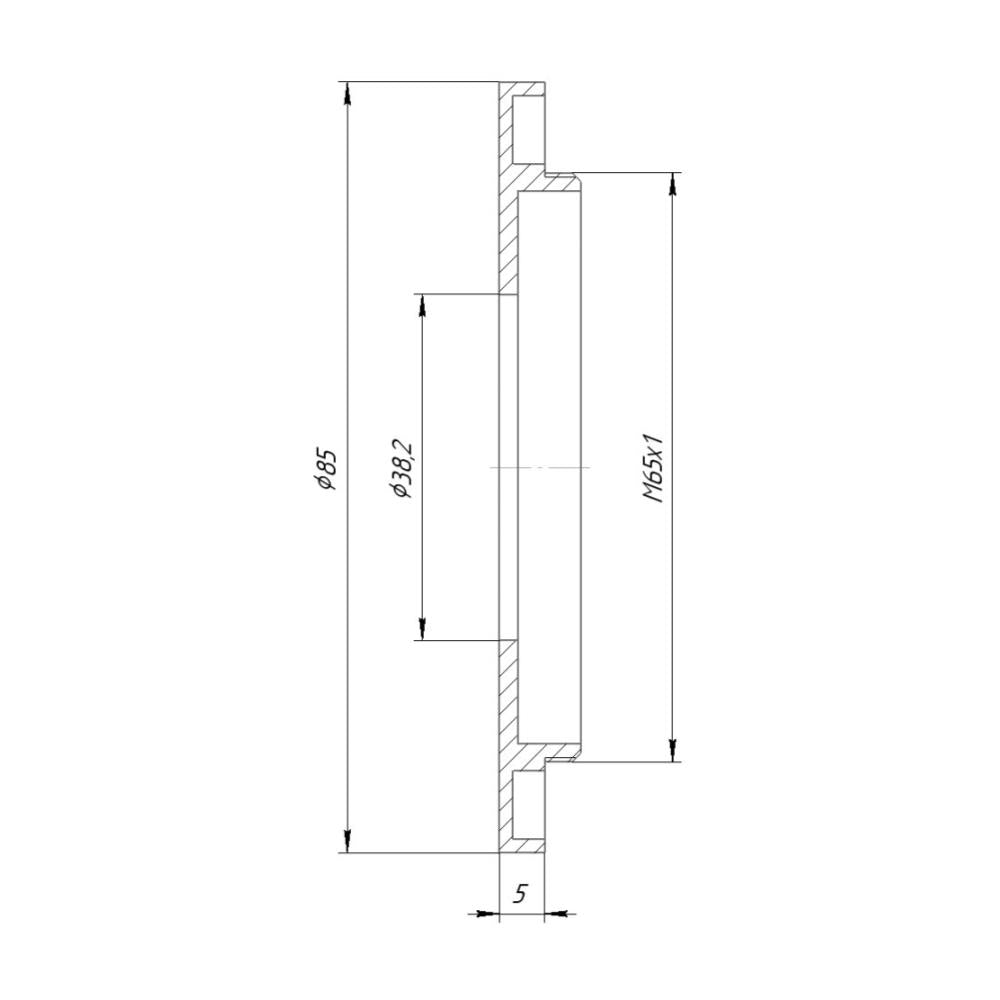 38.2mm bore to M65x1 male thread adapter for Compound Dagor shutters, wide