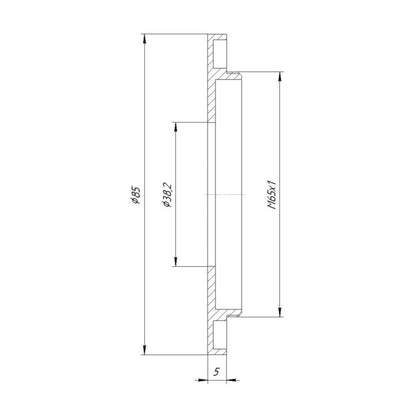 38.2mm bore to M65x1 male thread adapter for Compound Dagor shutters, wide