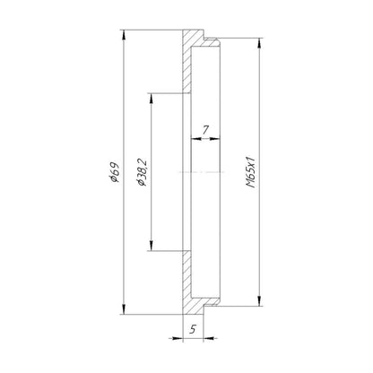 38.2mm bore to M65x1 male thread adapter for Compound Dagor shutters