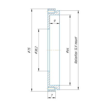 38.2mm bore to Rolleiflex SLX mount adapter for Compound Dagor shutters