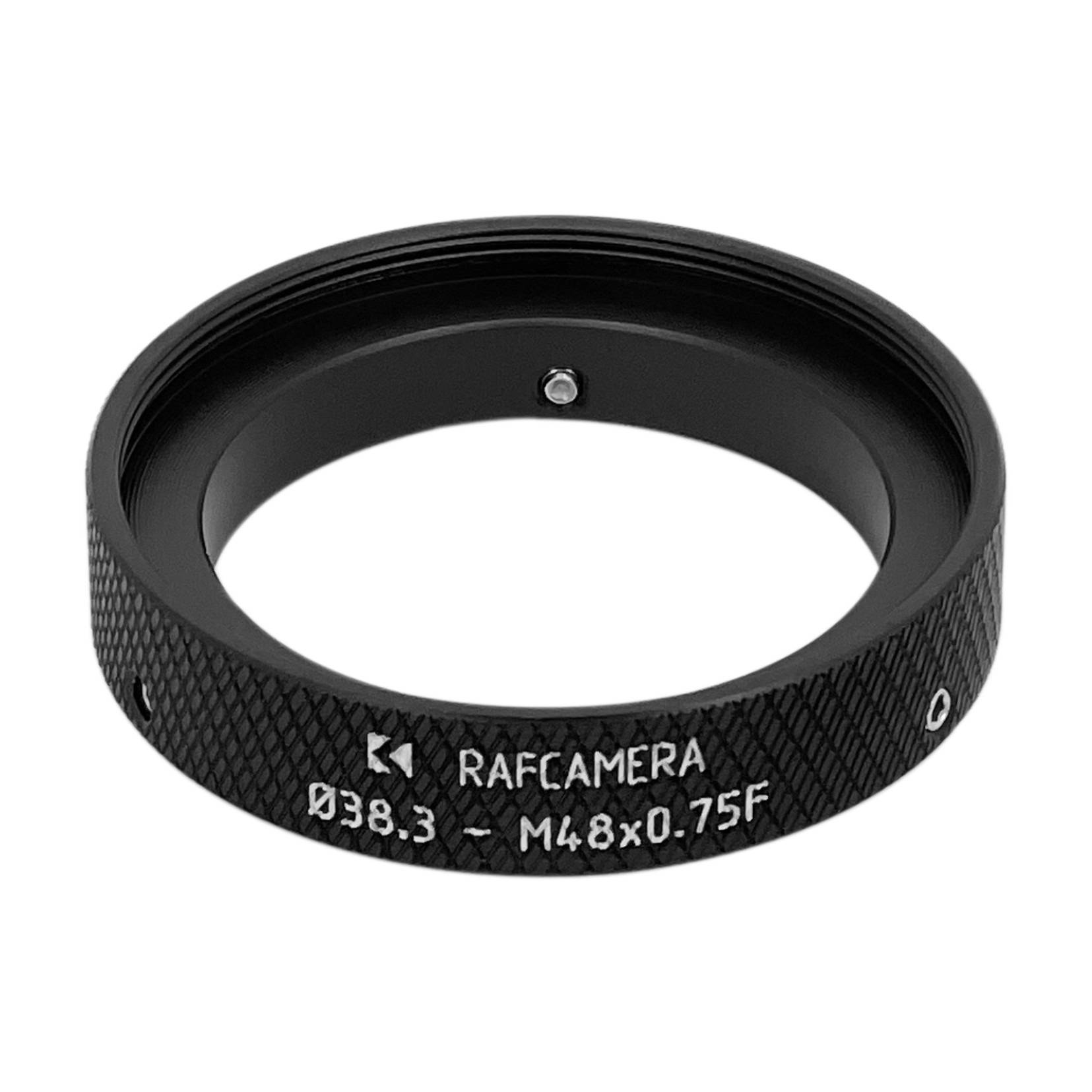 38.3mm clamp to M48x0.75 female thread adapter