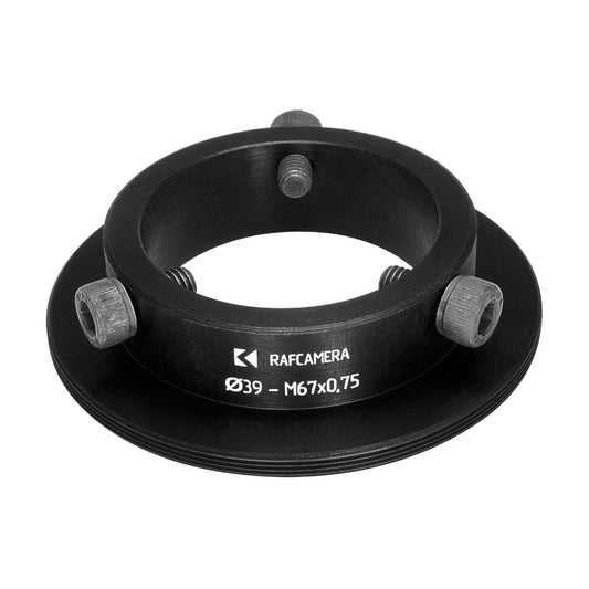 39mm clamp to M67x0.75 male thread adapter (for Kowa 16-A lenses)