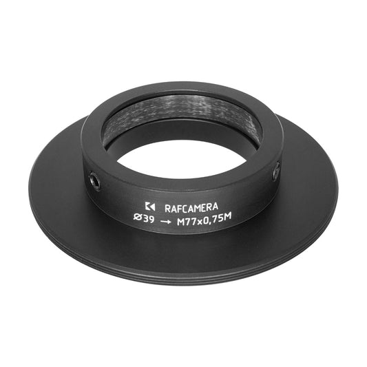 39mm clamp to M77x0.75 male thread adapter (for Kowa 16-A lenses)