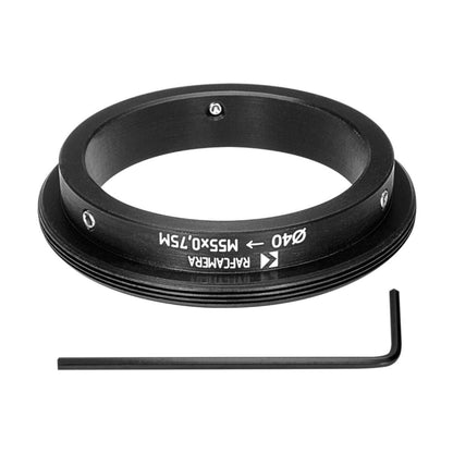 40mm clamp to M55x0.75 male thread adapter (Kowa-8 to Rapido FVD-8)