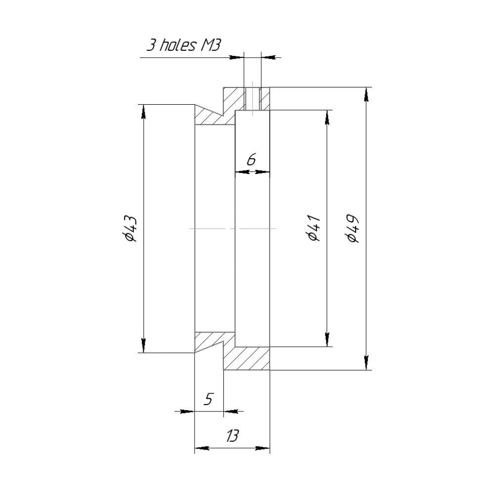 41mm to 43mm dovetail adapter (Zeiss eyepiece tube to PZO microscope)