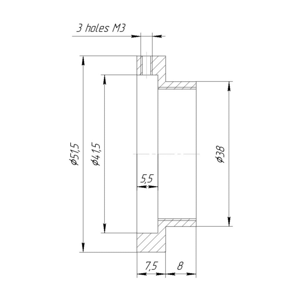 41.5mm clamp to 38mm outer diameter adapter