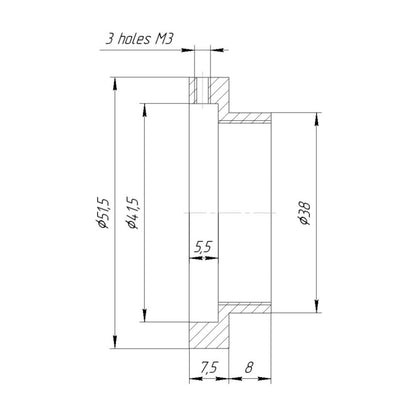 41.5mm clamp to 38mm outer diameter adapter