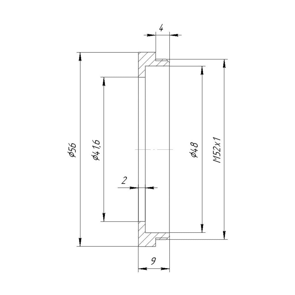 41.6mm bore to M52x1 male thread adapter for shutters