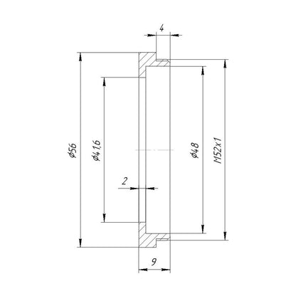 41.6mm bore to M52x1 male thread adapter for shutters
